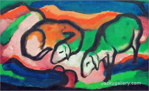 Sheep II by Franz Marc paintings reproduction